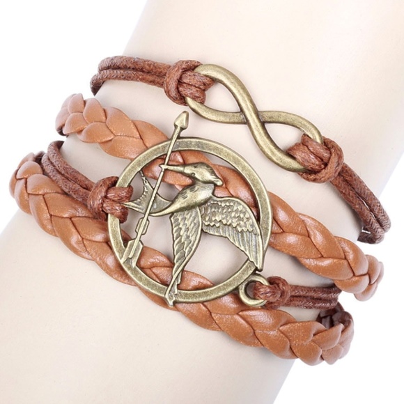 🎉HP🎉Hunger Games Leather Infinity Bracelet w/Box - Picture 1 of 5